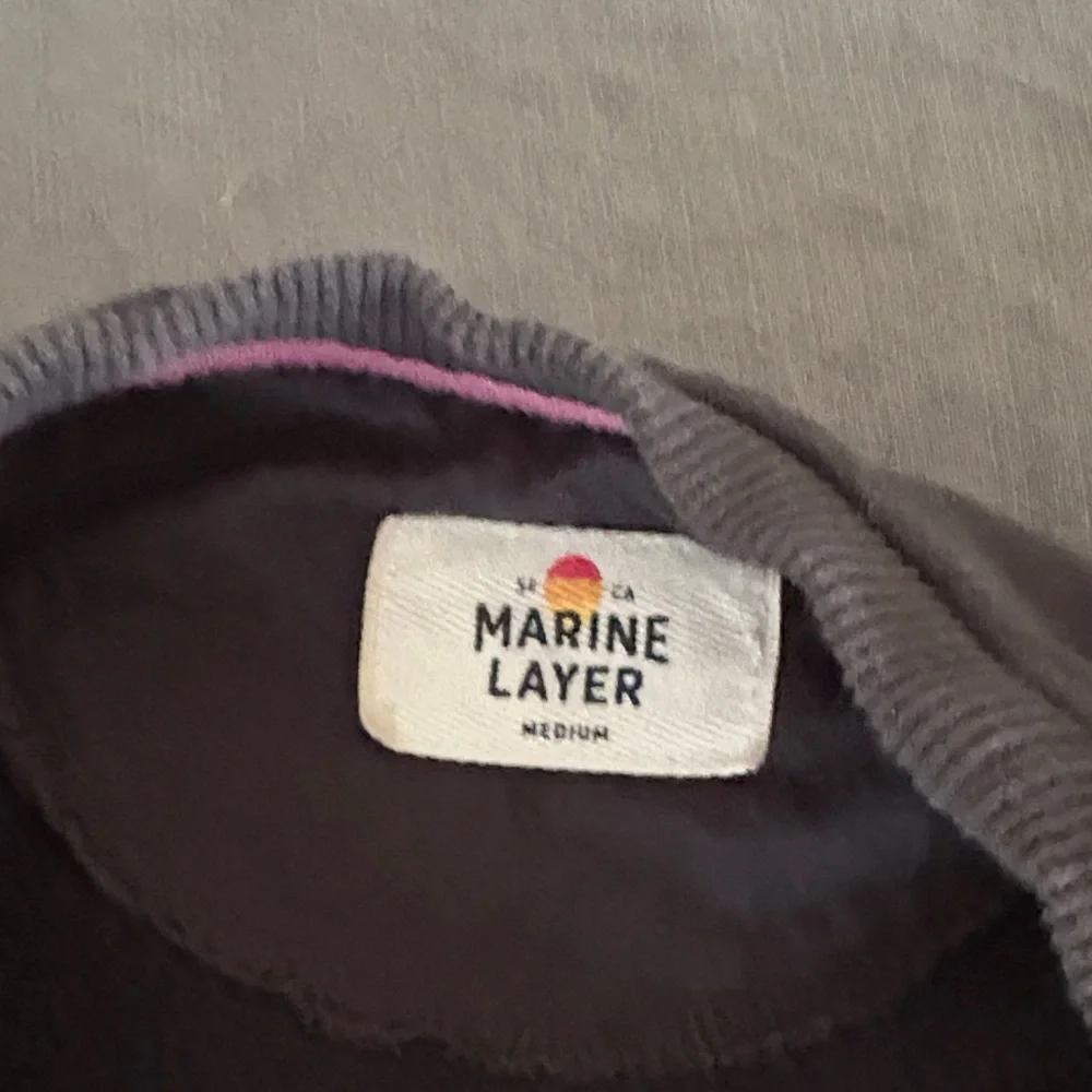 Marine Layer Black Sweatshirt with Rainbow Stripes - Picture 2 of 4